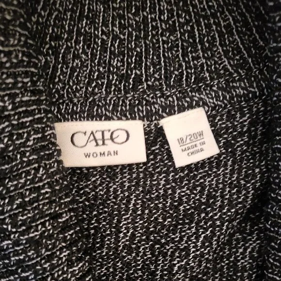 Cato Black Cowl Neck Sweater Plus Size - Picture 3 of 12